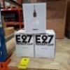 3 X BRAND NEW IN BOXES E27 PENDANT LIGHTS IN BURGUNDY - DIMENSIONS BULB DIAM 12.5 CM - CORD 4M - RRP EACH &pound;85 - TOTAL RRP &pound;255 - 2