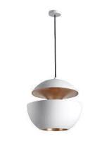 2 X BRAND NEW IN BOXES MIXED LOT CONTAINING 1 DCW EDITIONS HERE COMES THE SUN PENDANT LIGHT IN WHITE - RRP &pound;132 AND 1 FERM LIVING ARUM PORTABLE LAMP IN BLACK - RRP &pound;143 - TOTAL RRP FOR LOT &pound;275