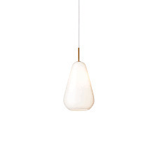 1 X BRAND NEW IN BOX NUURA 1 MEDIUM PENDANT LIGHT IN NORDIC GOLD / OPAL WHITE - RRP £424