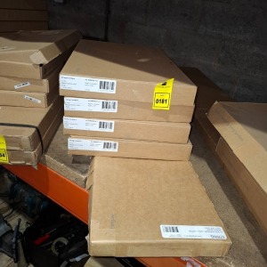 1 X BRAND NEW STRING FURNITURE 4 TIER SHELVING UNIT TO INCLUDE 2 GREY FLOOR SIDE PANELS IN SIZE 200 X 30 CM AND 4 WOOD MAGAZINE SHELFS IN SIZE 58 X 30 CM IN 5 BOXES
