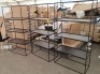 3 X USED METAL 4 TIER SHELVING UNITS IN BLACK IN SIZE W 80 X D 40 X H 160 CM