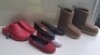 23 X BRAND NEW MIXED WOMENS SHOES CONTAINING SLIDERS IN PINK IN SIZE 40 , SNOWBOOTS IN BISCUIT IN SIZE 3-4 , WOMENS POINTED TOE FLAT SHOE IN BLACK IN SIZE 40 ETC IN ONE TUB (NOTE - TUBS NOT INCLUDED)