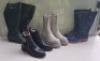 21 X MIXED BOOTS LOT CONTAINING, CARTMEL HIGH BOOTS IN GREEN IN SIZE 6UK, KONFORME BOOTS IN NAVY / PINK IN SIZE 4UK, NEW YORKER BOOTS IN BLACK IN SIZE 4UK, IN 1 TRAY (TRAY NOT INCLUDED)