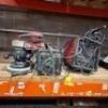 4 X MIXED TOOLS LOT CONTAINING, SKIL ORBITAL SANDER, HALFORDS CAR POLISHER, CLARKE WELD EASI ARC 190N VEHICLE WELDING MACHINE, CLARKE WELD MIG 130EN TURBO VEHICLE WELDING MACHINE