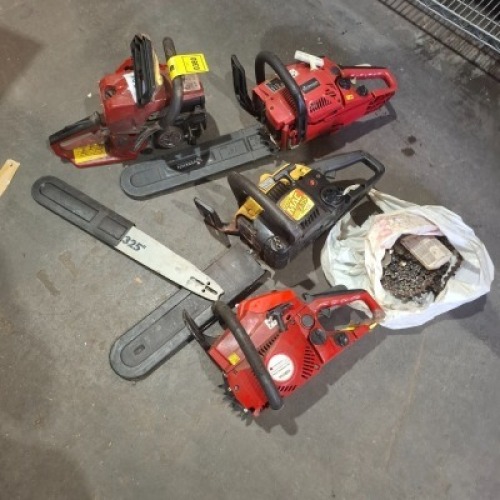 4 X MIXED CHAINSAWS FOR SPARE AND REPAIR