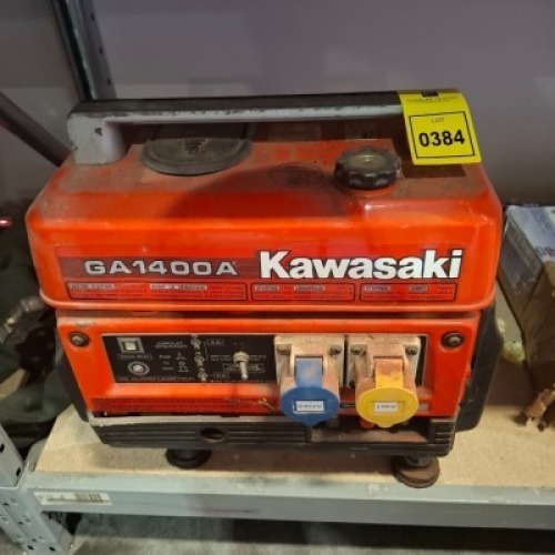 1 X KAWASAKI GA1400A COMPACT TRAVEL PORTABLE GENERATOR