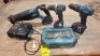 5 X ERBAUER CORDLESS TOOLS LOT CONTAINING RECIPROCATING SAW ERS18-LI , 2 COMBI DRILLS ECD-LI-2 , ONE CHARGER AND ONE MULTI - PURPOSE DRILL BITS IN BOX
