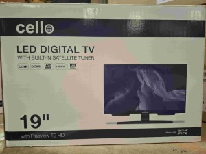 1 X BOXED CELLO 19 INCH LED TV WITH BUILT - IN SATELLITE TUNER - SNCB702400996 - (PLEASE NOTE REFURBISHED GRADE A)