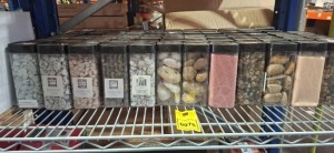 71 X BRAND NEW THE OUTDOOR LIVING DECORATIVE STONES / SAND IN VARIOUS STYLES AND COLOURS