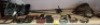 21 X MIXED LOT CONTAINING FISHING ROD , MENS WALLETS IN VARIOUS COLOURS , SUNGLASSES , FIRE HARROWS DARTS SET IN BAG , LADIES BLACK BAG ETC ON 3/4 OF A SHELF