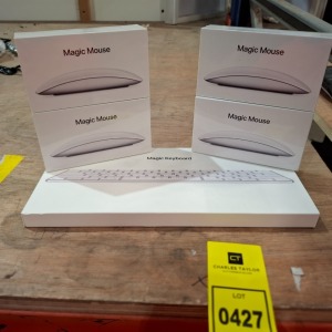 5 X BRAND NEW LOT CONTAINING 1 APPLE MAGIC KEYBOARD - RRP £100 - AND 5 APPLE MAGIC MOUSE - RRP £80 - RRP TOTAL FOR LOT - £420