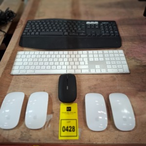 7 X MIXED IT LOT CONTAINING LOGITECH KEYBOARD , APPLE KEYBOARD , 4 APPLE MOUSE , 1 ANMCK MOUSE