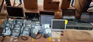 20 X MIXED LOT CONTAINING 2 EPOS NOW PRO C15 POS SYSTEM WITH TOUCHSCREEN AND CASHDRAWER , YEALINK OFFICE PHONES , VARIOUS MONITORS IN DIFFERENT SIZES ETC ON A FULL BAY