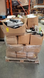LARGE AMOUNT OF MIXED ELECTRICAL EQUIPMENT CONTAINING DYNAMODE 3.5 SATA OR IDE 1 - BUTTON BACKUP ENCLOSURE , SATA HDD DOCKING STATION , USB 2.0 HDD EXTERNAL BOX , ETC ON ONE PALLET (NOTE - CUSTOMER RETURNS)