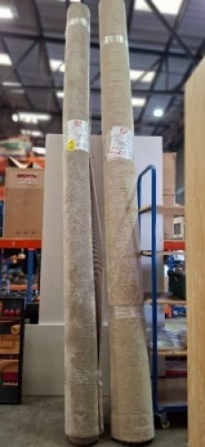 2 X M6 CARPET SANTREE TWIST PILE CARPETS STAIN FREE IN SIZE 3MX4M IN LIGHT BROWN
