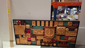 1 X HAND CARVED WOODEN MOSIAC ART PIECE IN SIZE L183CMXH83CM