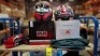 2 X BRAND NEW MOTORCYCLE HELMETS TO INCLUDE WOMENS FRANK THOMAS HELMET IN PINK AND BLACK IN SIZE SMALL AND 1 IXS HELMET IN BLACK AND RED IN SIZE LARGE