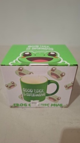 72 X BRAND NEW GOOD LUCK BREWING FROG CERAMIC MUG IN GREEN IN 4 BOXES