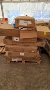 10 X FLATPACK FURNITURE LOT TO INCLUDE LANCASTER 3 PIECE BEDROOM SET IN GREY , HL DEVON LGE SIDEBOARD , HL LANC DRESS TABLE ETC ON ONE PALLET (NOTE - CUSTOMER RETURNS UNKNOWN CONDITION)