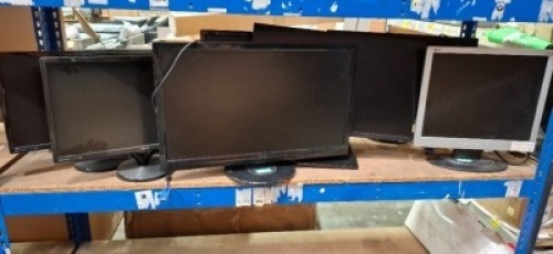 10 X MIXED PC MONITORS LOT TO INCLUDE VIEWSONIC - BENQ - HANNS G