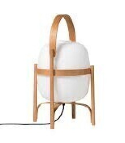 1 X BRAND NEW IN BOX CESTA TABLE LIGHT BY MIGUEL MILA IN CHERRY WOOD / WHITE IN SIZE DIAM 33 X H 57 CM - RRP &pound;739