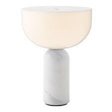 2 X BRAND NEW KIZU TABLE LAMP PORTABLE IN WHITE MARBLE IN SIZE DIAM 18 CM X H 24 CM IN TWO BOXES - RRP EACH - £192 - TOTAL LOT £384
