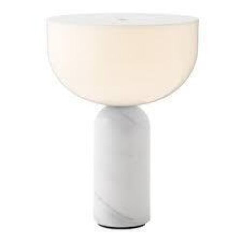 2 X BRAND NEW KIZU TABLE LAMP PORTABLE IN WHITE MARBLE IN SIZE DIAM 18 CM X H 24 CM IN TWO BOXES - RRP EACH - &pound;192 - TOTAL LOT &pound;384