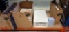 19 X BRAND NEW MIXED LOT CONTAINING 8 X HEY COLOUR CRATES IN WHITE IN SIZE W 34.5 X L 53 X H 18.5 CM , 5 X HAY METAL CRATE SIZE L 53 X W 34.5 X H 1.5 CM , 3 X HEY WHEELS , 4 X HAY DARK BLUE METAL CRATES IN SIZE L 53 X W 34.5 X H 1.5 CM ON HALF A BAY - 2