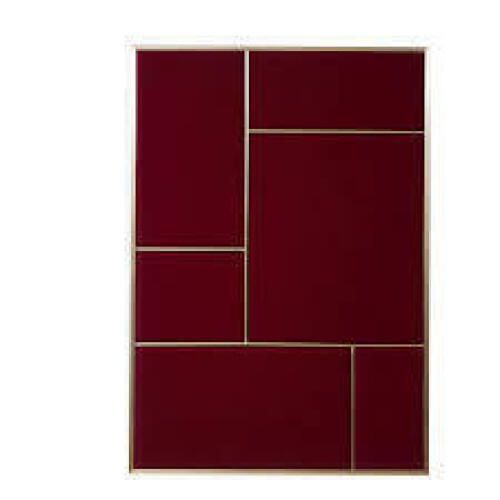 1 X BRAND NEW NOUVEAU PIN NOTICE BOARD IN LARGE BRASS / ROUGE NOIR - H 89 CM X W 62.3 X D 2.5 CM - RRP &pound;176