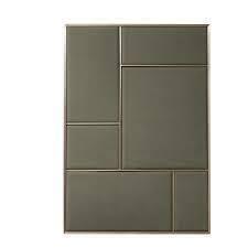 1 X BRAND NEW NOUVEAU PIN NOTICE BOARD IN LARGE BRASS / OYSTER GREY - H 89 CM X W 62.3 X D 2.5 CM - RRP £176