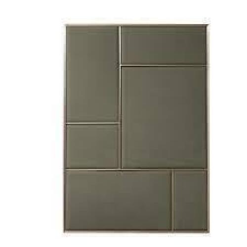 1 X BRAND NEW NOUVEAU PIN NOTICE BOARD IN LARGE BRASS / OYSTER GREY - H 89 CM X W 62.3 X D 2.5 CM - RRP &pound;176