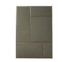 1 X BRAND NEW NOUVEAU PIN NOTICE BOARD IN LARGE BRASS / OYSTER GREY - H 89 CM X W 62.3 X D 2.5 CM - RRP &pound;176