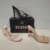 30 X BRAND NEW MIXED MISSGUIDED SHOES CONTAINING EXTREME PLATFORM SATIN HEELED SANDAL IN ORANGE , FAUX LEATHER FLATFORM TRAINER IN WHITE , MID ILLUSION HEEL CLEAR SANDALS IN CLEAR ETC ALL IN SIZE 6