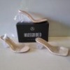 30 X BRAND NEW MIXED MISSGUIDED SHOES CONTAINING MID CLEAR BLOCK HEEL IN CLEAR , SQUARE TOE BLOCK HEEL MULE SANDALS IN WHITE , PERSPEX BLOCK HEEL MULE SANDAL IN SAND ETC ALL IN SIZE 5