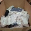 200+ MIXED TROUSERS LOT CONTAINING SPASE DENIM JEANS IN BEIGE IN SIZE 34 , CRIMINAL DAMAGE JEANS IN NAVY IN SIZE 28 , CRIMINAL DAMAGE PANTS WITH ZIPS AT THE BOTTOM IN BLACK IN SIZE S ETC IN ONE PALLET BOX