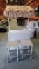 3 X BRAND NEW 3 PIECE OUTDOOR RATTAN GARDEN TIKI BAR WITH TWO BAR STOOLS - PRE - BUILT