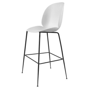 1 X BRAND NEW GUBI BEETLE RECYCLED BAR / COUNTER CHAIR IN WHITE / BLACK WITH CONIC BASE SIZE H 75CM - RRP £399