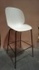 1 X BRAND NEW GUBI BEETLE RECYCLED BAR / COUNTER CHAIR IN WHITE / BLACK WITH CONIC BASE SIZE H 75CM - RRP &pound;399 - 2