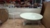 2 X BRAND NEW LOT CONTAINING 1 X AUDO COPENHAGEN WM STRING DINING CHAIR IN WHITE IN SIZE H 80 CM X W 53 X D 50 CM - RRP &pound;332 AND 1 X NORR11 DUKE COFFEE TABLE IN SIZE DIA 90 CM RRP &pound;560 - TOTAL RRP FOR LOT &pound;892