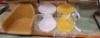 10 X BRAND NEW MIXED FRITZ HANSEN LOT CONTAINING 4 X SERIES 7 CHAIR SEATS IN GREY , 4 X HARBOUR CHAIR SEATS IN BROWN , AND 2 X ANT CHAIR SEATS IE. 1 X PINK, 1 X ORANGE *** PLEASE NOTE THESE ARE ONLY SEATS NO LEGS ***