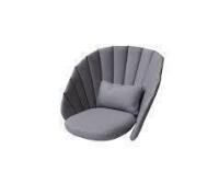 1 X BRAND NEW CANE - LINE CUSHION SET FOR PEACOCK LOUNGE CHAIR / ROCKING CHAIR IN GREY - RRP &pound;675