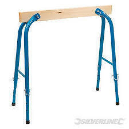7 X BRAND NEW SILVERLINE WOOD AJUSTABLE TRESTLE 4 ADJUSTABLE HEIGHTS OF 650 , 700 , 800 AND 900 MM - MAX LOAD 150KG - IN 7 BOXES - RRP EACH &pound;57 - TOTAL RRP IN LOT &pound;399