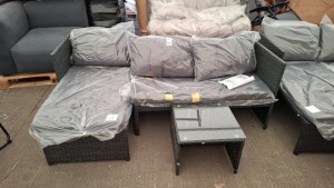 1 X STUDIO KAUAI CORNER RATTAN SET WITH COFFEE TABLE - NOTE RE - BUILT / CUSTOMER RETURNS