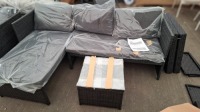 1 X STUDIO KAUAI CORNER RATTAN SET WITH COFFEE TABLE - NOTE IN ONE BOX / CUSTOMER RETURNS