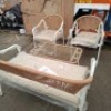 1 X BRAND NEW MIAMI 4 PIECE GARDEN SET TO INCLUDE 2 X ARM CHAIRS , 1 X LOVESEAT , 1 GLASS TABLE - PRE-BUILT
