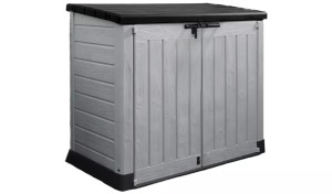 1 X KETER OUTDOOR STORAGE BOX IN GREY / BLACK 1200L IN ONE BOX (NOTE CUSTOMER RETURNS )