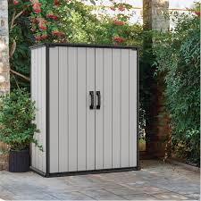 1 X KETER PREMIER TALL STORAGE BOX 1400L IN BLACK / GREY IN SIZE 130 X 66 X 164 CM (NOTE CUSTOMER RETURNS )