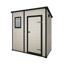 1 X KETER 6 X 4 SHED IN BLACK / NATURAL (NOTE CUSTOMER RETURNS BOX DAMAGED UNKNOWN CONDITION )