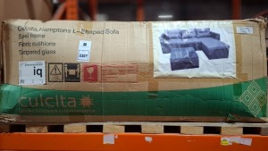 1 X CULCITA HAMPTONS L-SHAPED SOFA IN ONE BOX ( CUSTOMER RETURNS / UNKNOWN CONDITION)