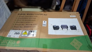1 X CULCITA MALIBU LOUNGE SET IN BLACK IN ONE BOX ( NOTE CUSTOMER RETURNS / UNKNOWN CONDITION)